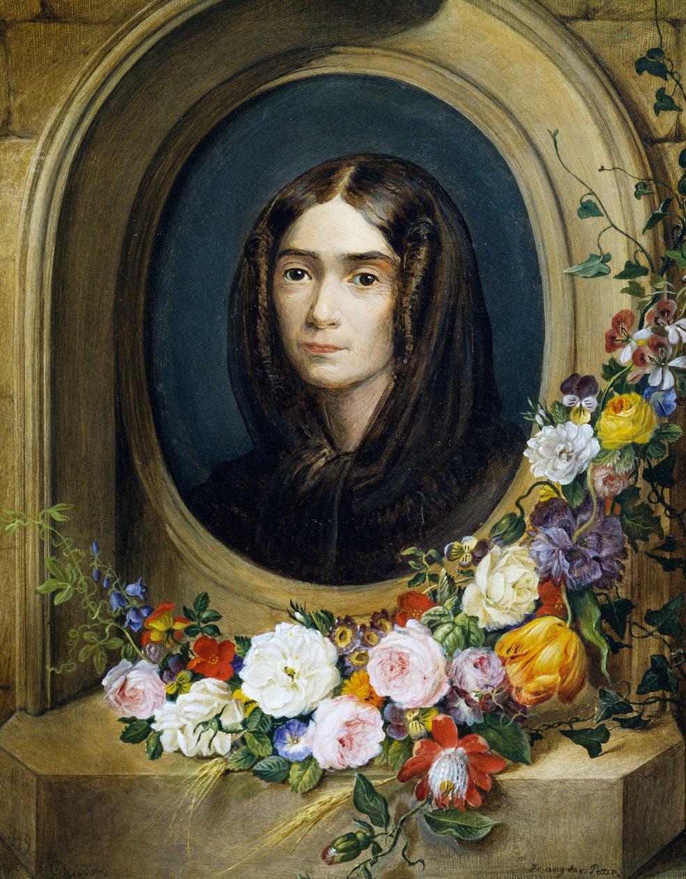 Portrét Kathariny Petterové (narozena v roce 1849). Obraz Franze Xaviera Pettera (1791-1866) od Franz Xavier Petter