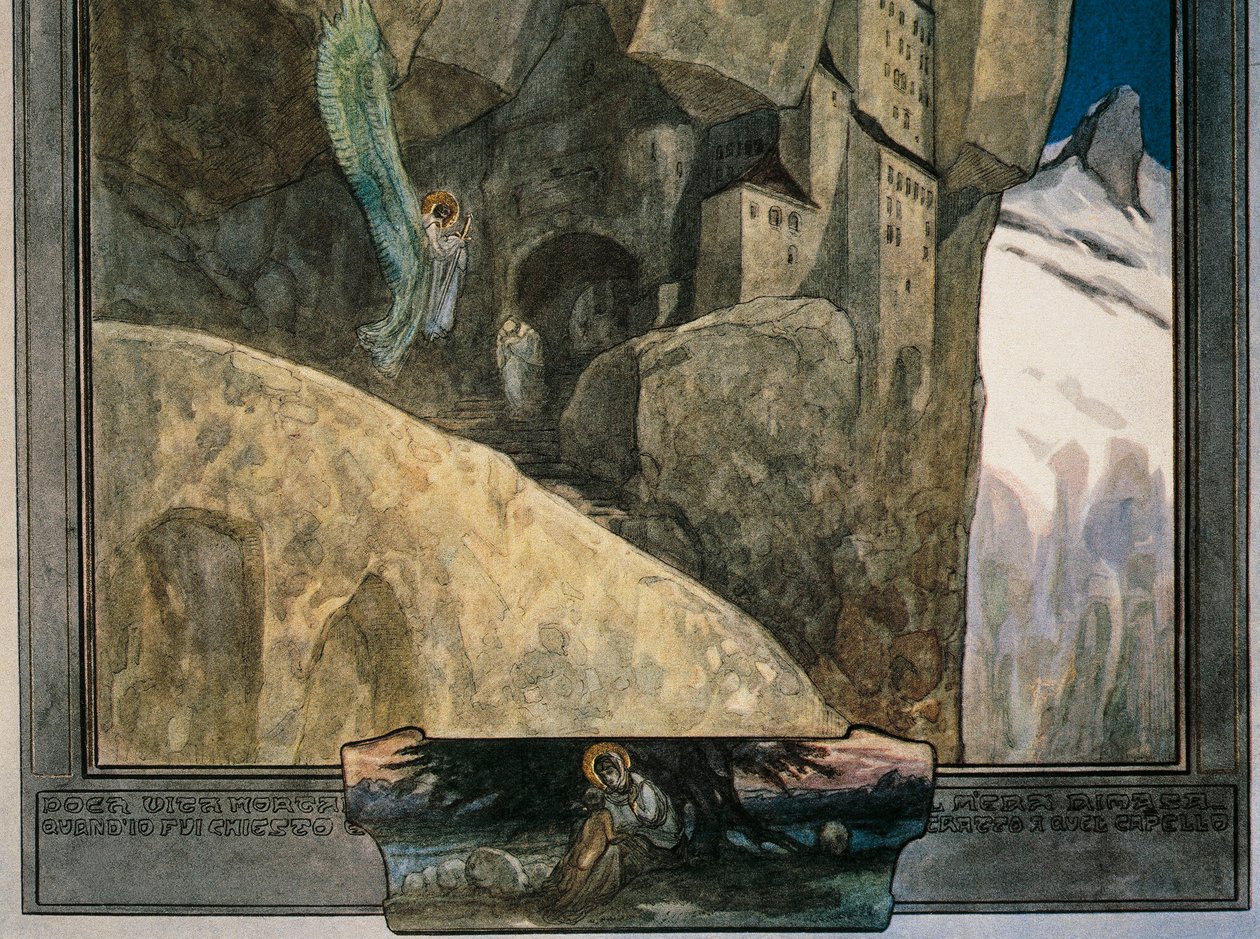 Rakousko, Vídeň, Ilustrace Božské komedie Danteho Alighieriho (Nebe, Píseň XXI) od Franze von Bayros, detail od Franz von (1866 1924) Bayros