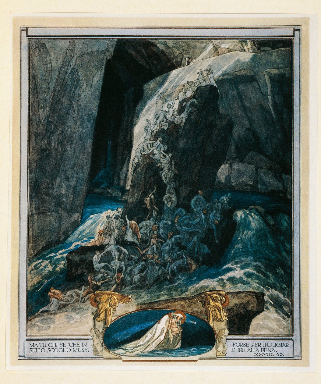 Rakousko, Vídeň, Ilustrace Božské komedie Danteho Alighieriho (Peklo, Píseň XXVIII) od Franze von Bayrose od Franz von (1866 1924) Bayros