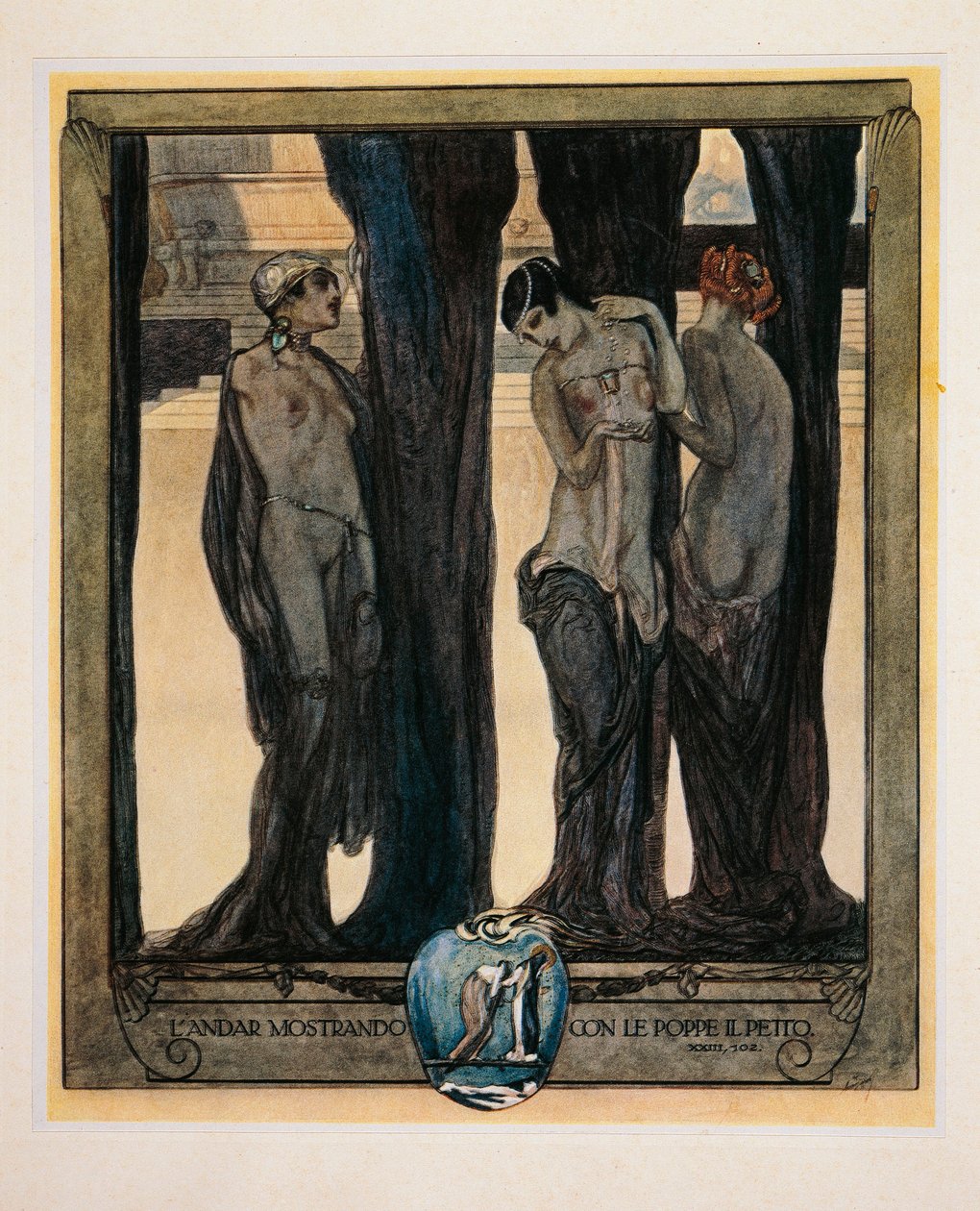 Rakousko, Vídeň, Ilustrace Božské komedie Danteho Alighieriho (Očistec, Píseň XXIII) od Franze von Bayrose od Franz von (1866 1924) Bayros