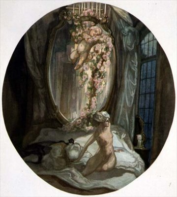 Žena na posteli od Franz von Bayros (1866 1924)