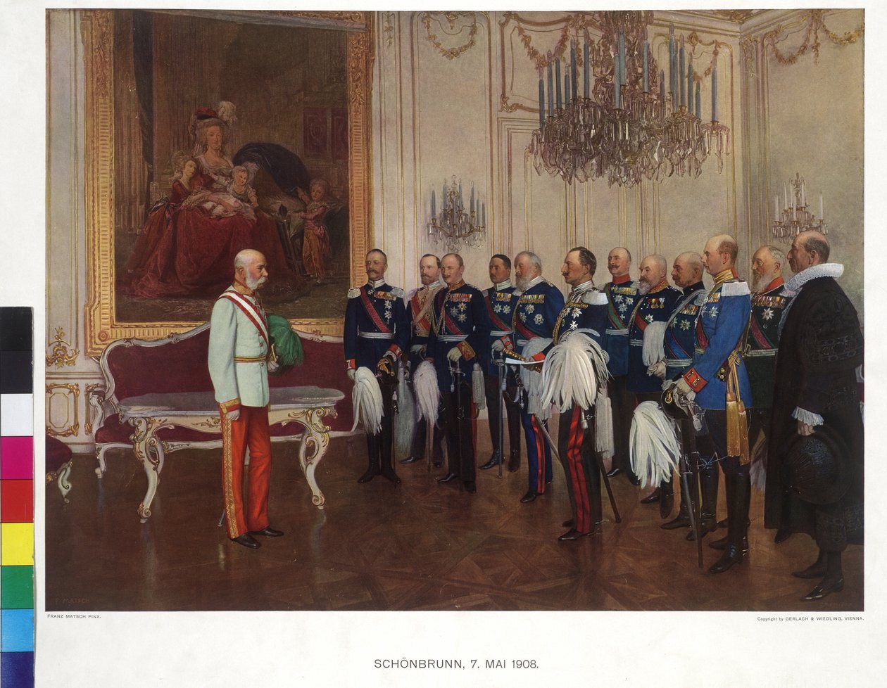 Návštěva německého spolkového prince 8. května 1908 na zámku Schoenbrunn od Franz von (after) Capot