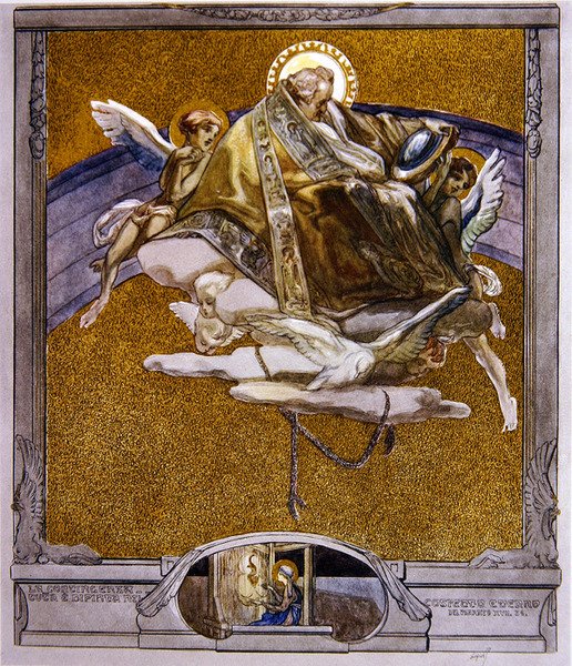 Ilustrace z Dantovy Božské komedie, Paradiso, Canto XVII, 1921 (wc na papíře) od Franz von Bayros