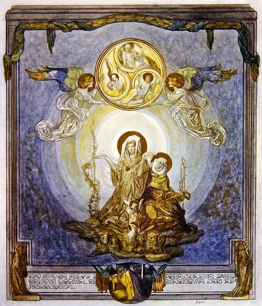 Ilustrace z Dantovy Božské komedie, Paradiso, Canto XXIV, 1921 (wc na papíře) od Franz von Bayros
