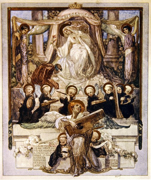 Ilustrace z Dantovy Božské komedie, Paradiso, Canto XXXIII, 1921 (wc na papíře) od Franz von Bayros