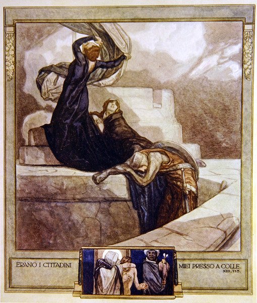 Ilustrace z Dantovy Božské komedie, Očistec, Canto XIII: 115, 1921 (wc na papíře) od Franz von Bayros