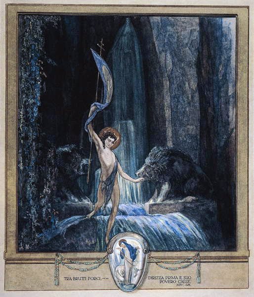 Ilustrace z Dantovy Božské komedie, Očistec, Canto XIV: 45, 1921 (wc na papíře) od Franz von Bayros