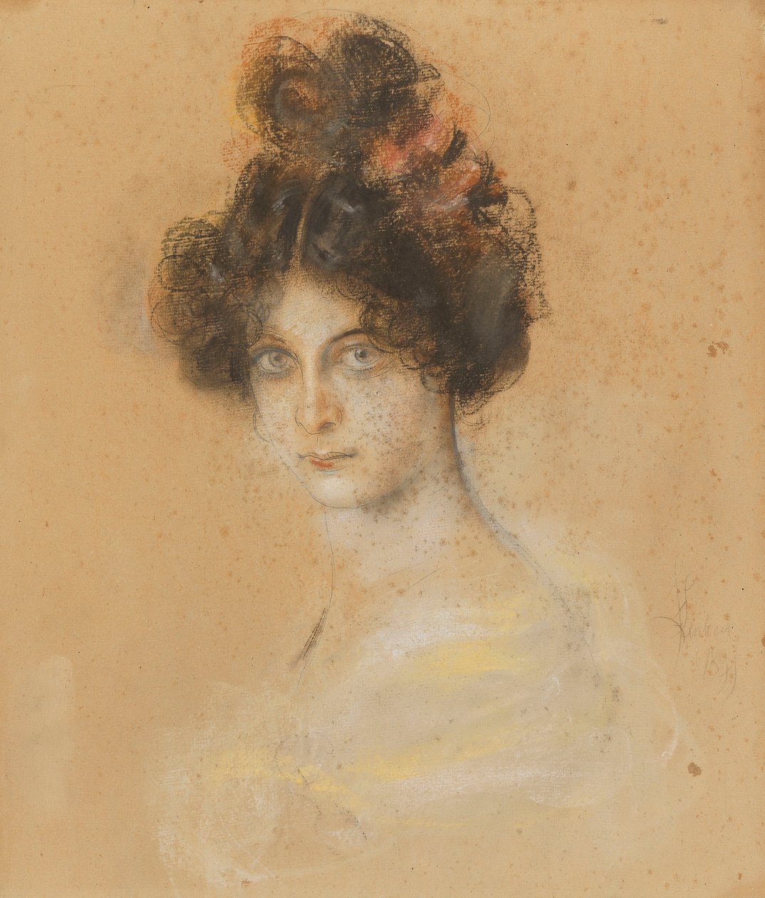 Franz von Lenbach - Portrét australské kankánové tanečnice Saharet, 1899 od Franz von Lenbach