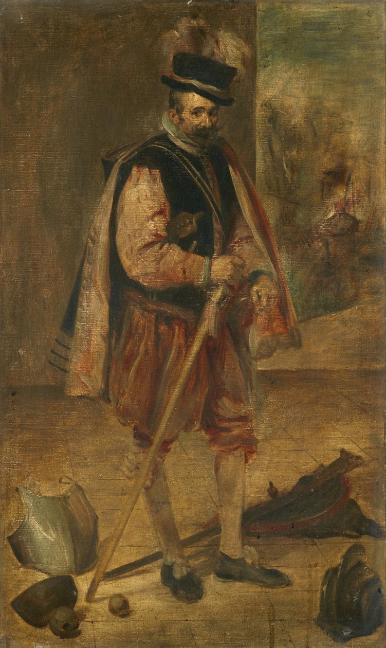 Dvorní šašek Filipa IV. Španělského, kopie podle Velázquezova obrazu v Madridu od Franz von Lenbach