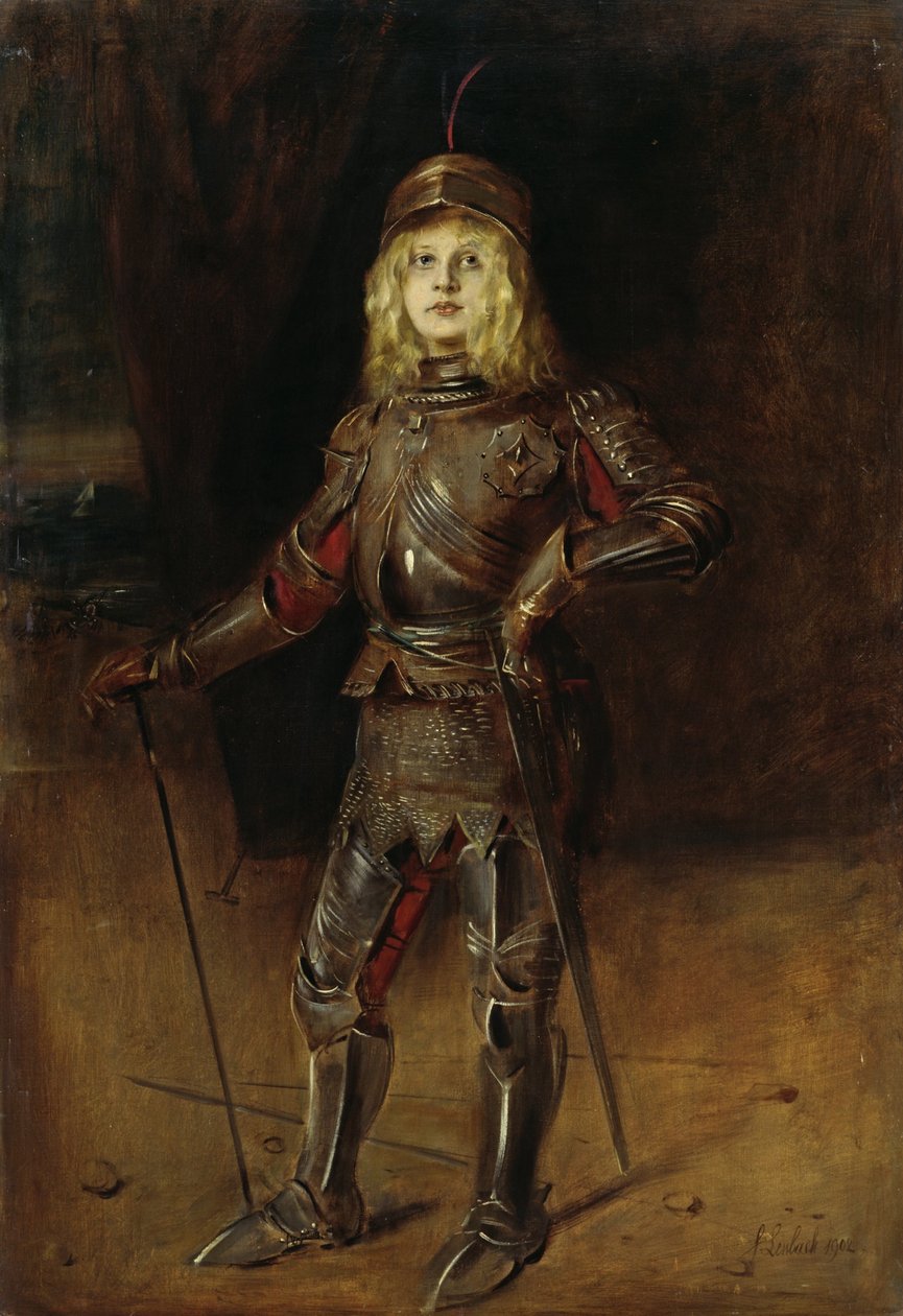 Marion Lenbach v Ritterrüstung od Franz von Lenbach