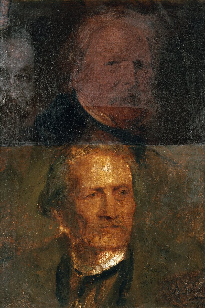 Portrétní studie (Moritz von Schwind a Gottfried Semper) od Franz von Lenbach