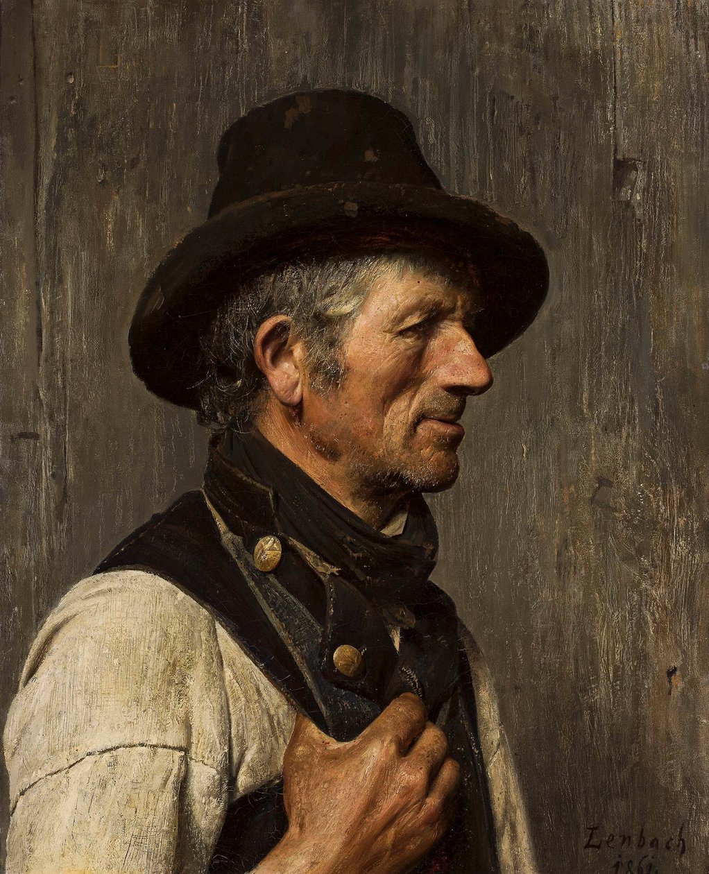 Portrét rolníka v klobouku - Rybář od Franz von Lenbach