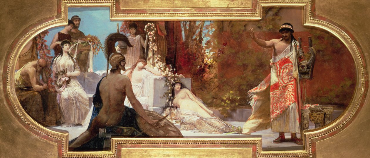 Řecké divadlo ze série o historii divadla pro strop Burgtheatru od Franz von Matsch