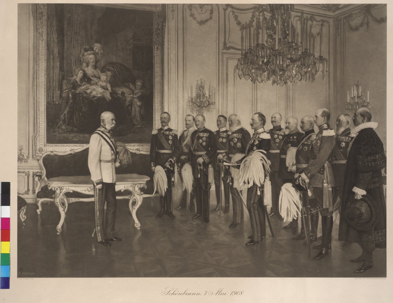 Návštěva německého spolkového prince 8. května 1908 na zámku Schoenbrunn od Franz von Matsch