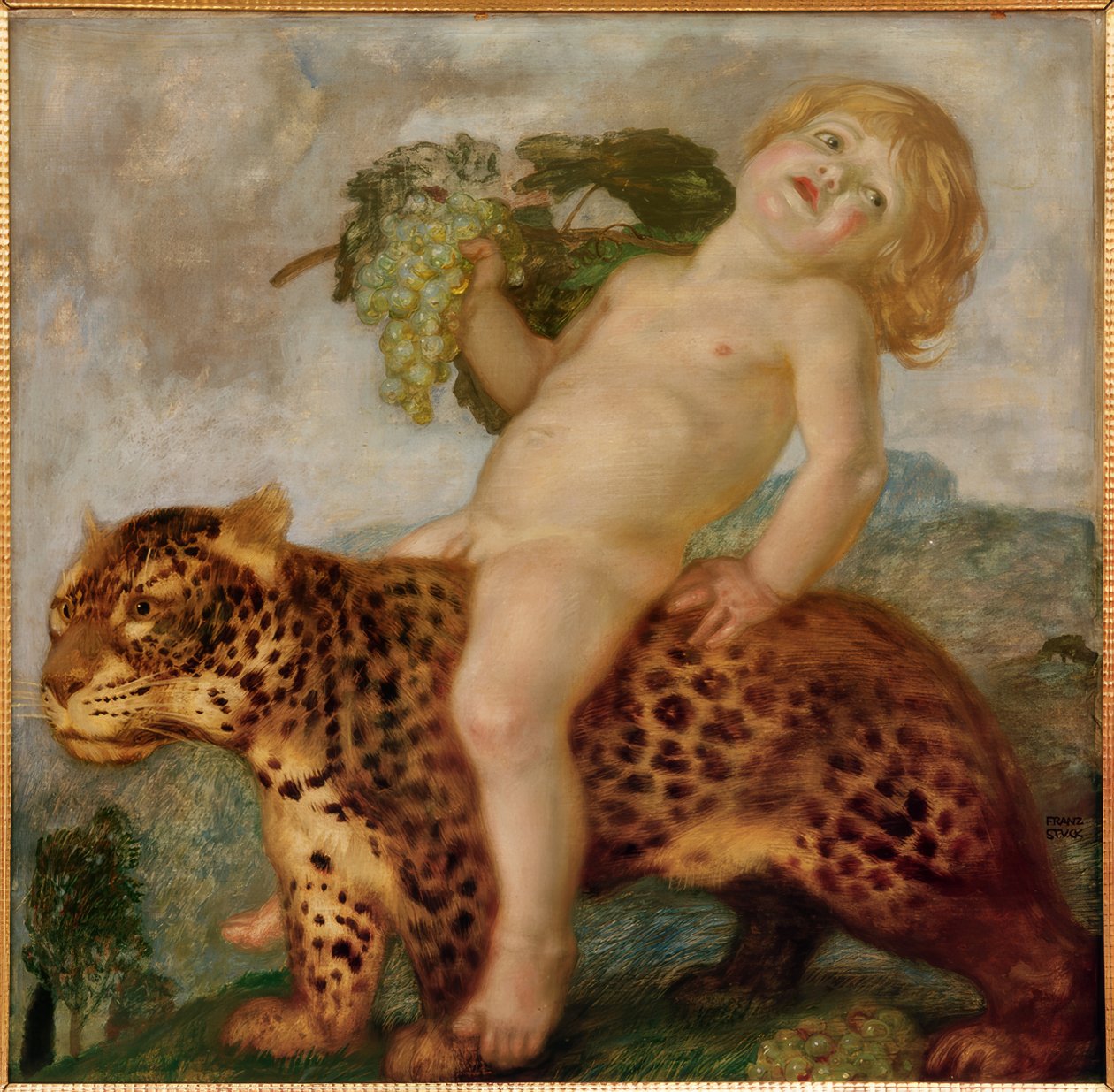 Bacchus chlapec na panterovi od Franz von Stuck