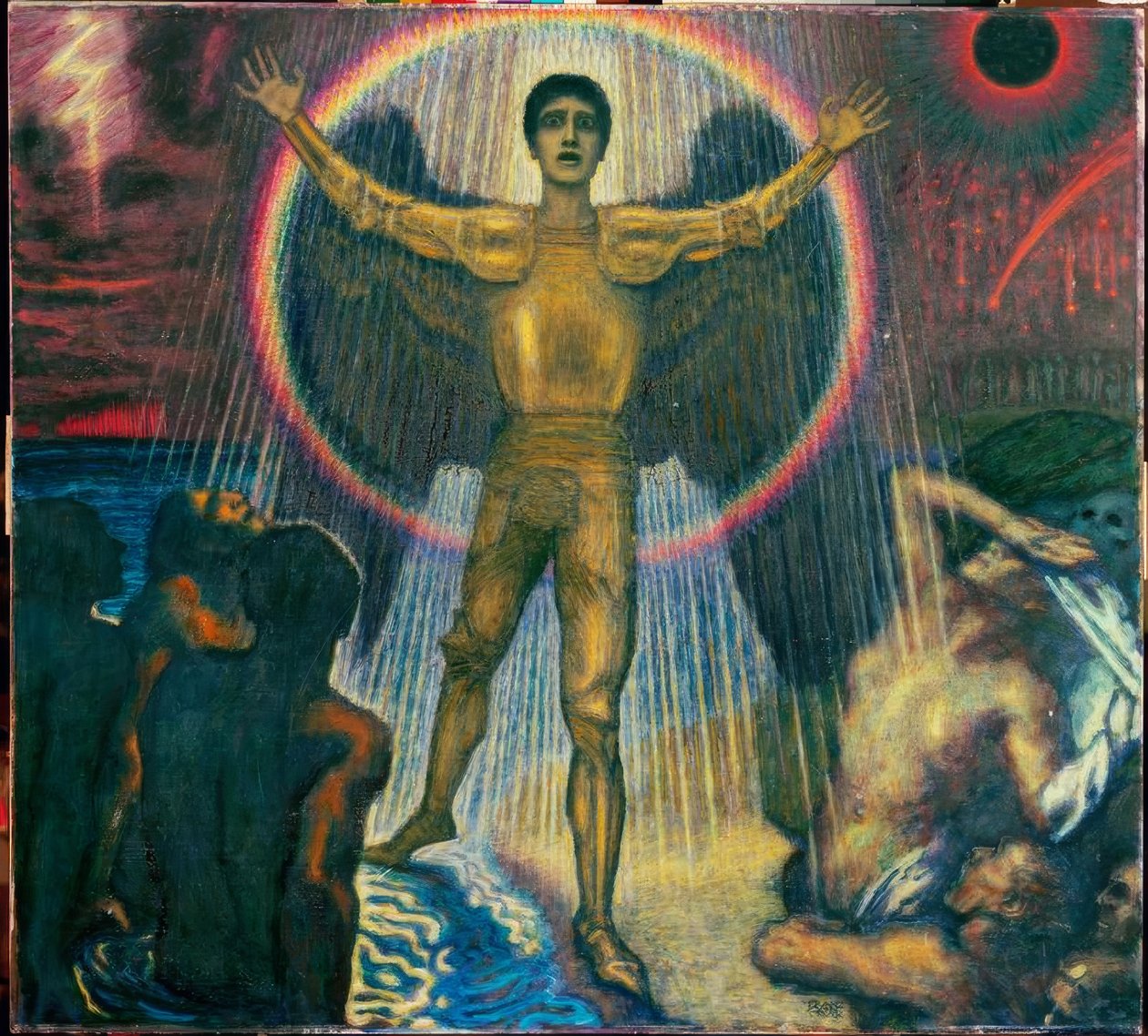 Franz von Stuck, Anděl soudu / malba, kolem roku 1922 od Franz von Stuck