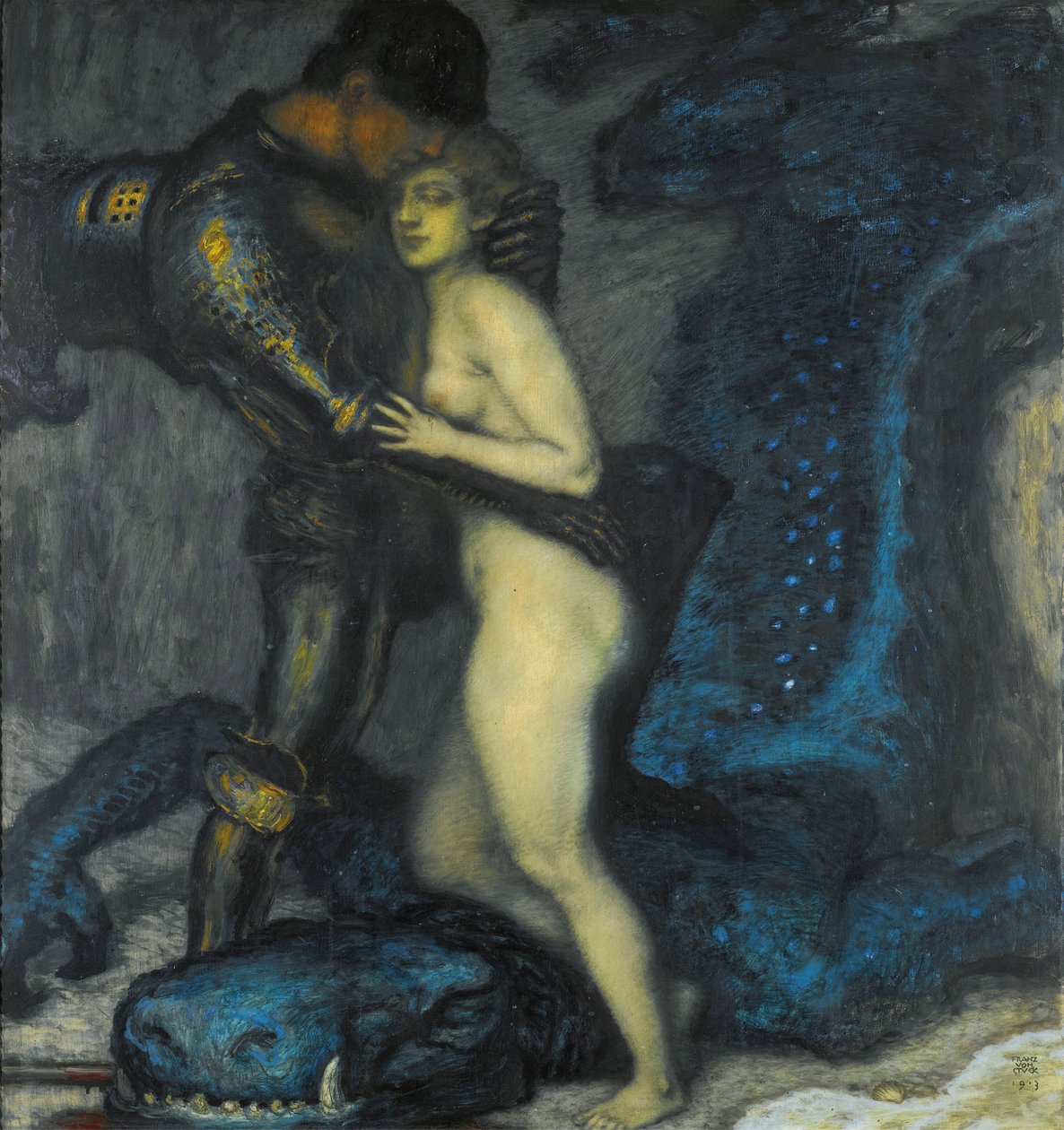 "Le tueur de dragons"" (The Dragonslayer) Obraz Franze Rittera von Stuck (1863-1928) 1913 Soukromá sbírka od Franz von Stuck