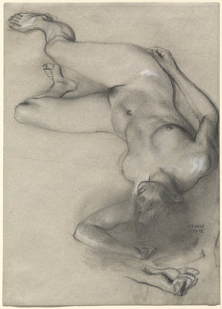 Nahá žena ležící na zemi od Franz von Stuck