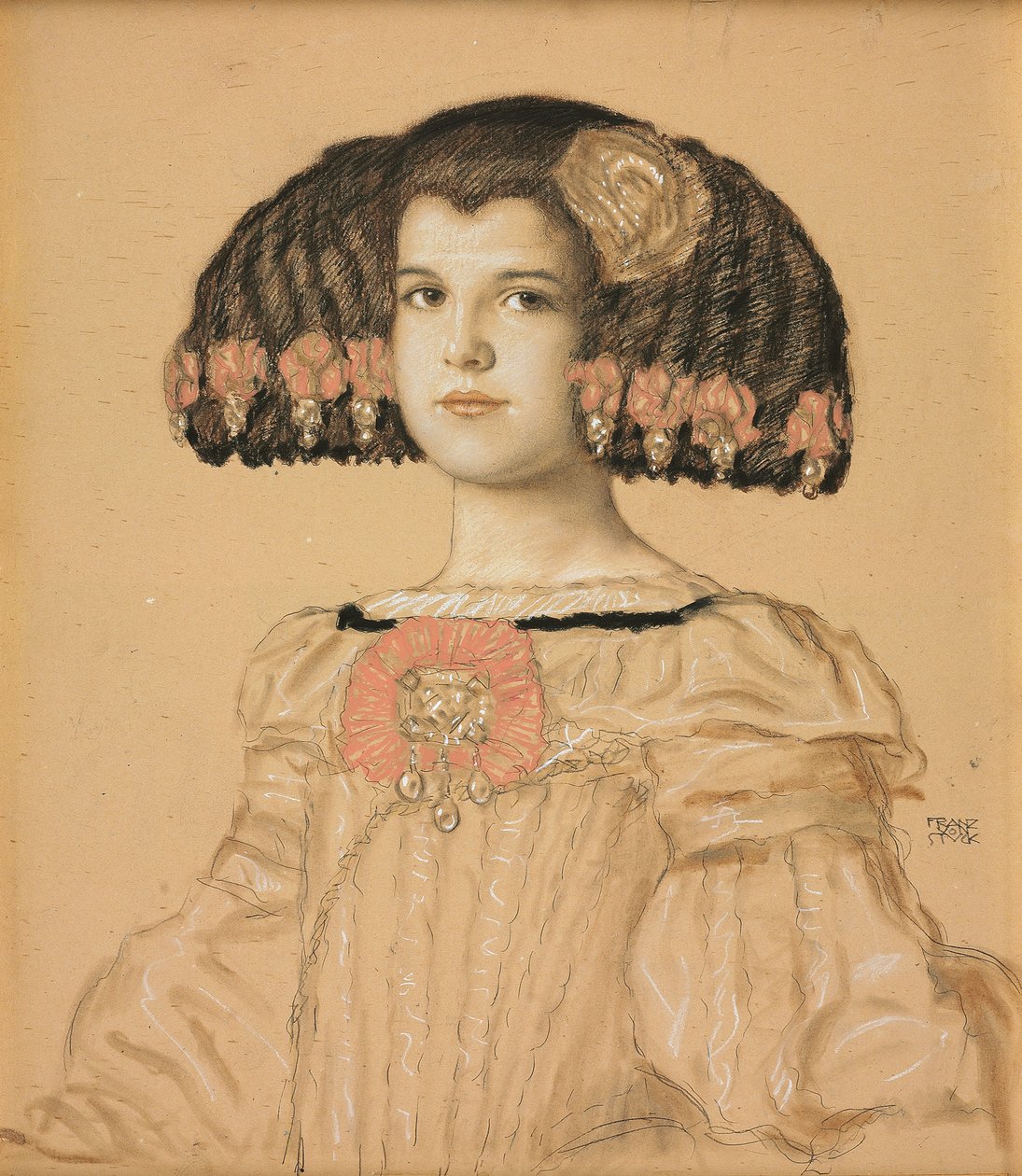 Portrét Marie, umělcovy dcery, ve španělském kostýmu, 1908 od Franz von Stuck