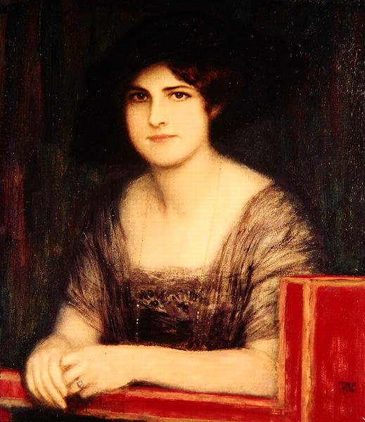 Portrét umělcovy dcery, Mary, kolem roku 1916 (olej) od Franz von Stuck