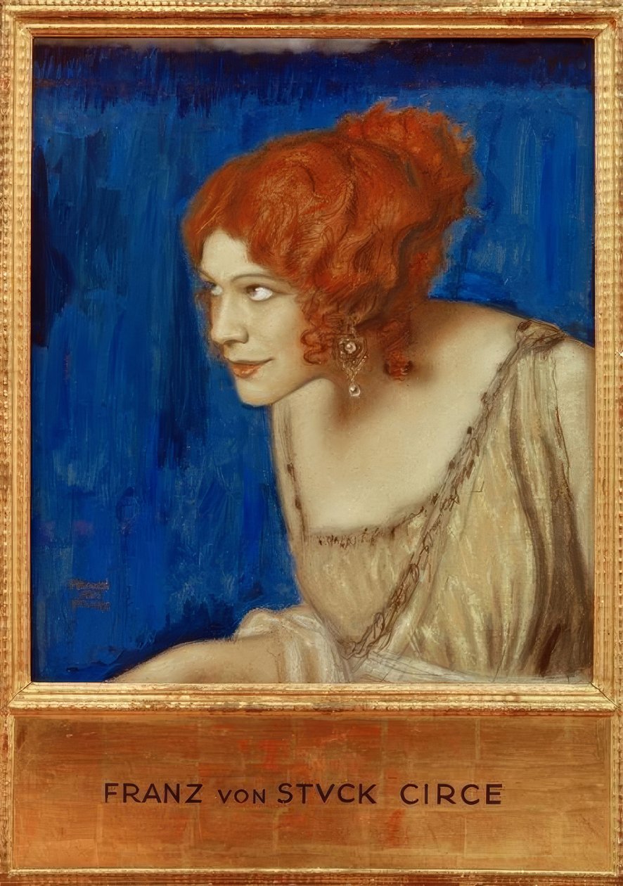 Tilla Durieux jako Circe / F. v. Uvízl od Franz von Stuck