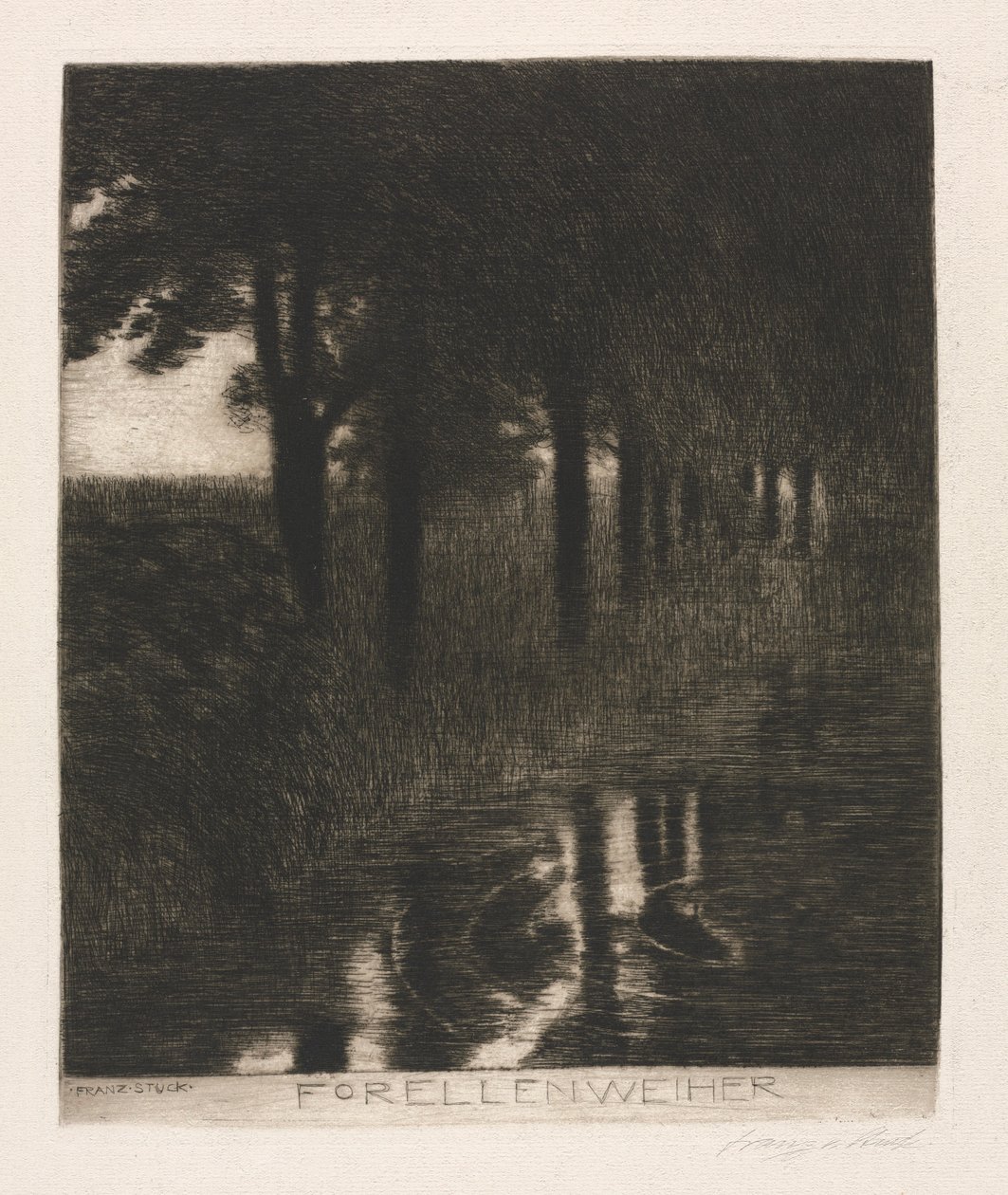 Pstruhový rybník. od Franz von Stuck