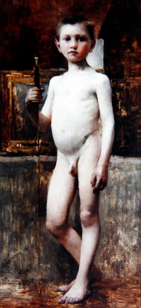 Mladý chlapec, kolem roku 1911 (olej na plátně) od Franz von Stuck