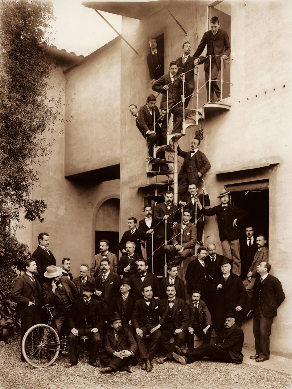 Portrét zaměstnanců fotografického zařízení Alinari Brothers, ve Florencii, 1899 (skleněná deska) od Fratelli Alinari Fratelli Alinari