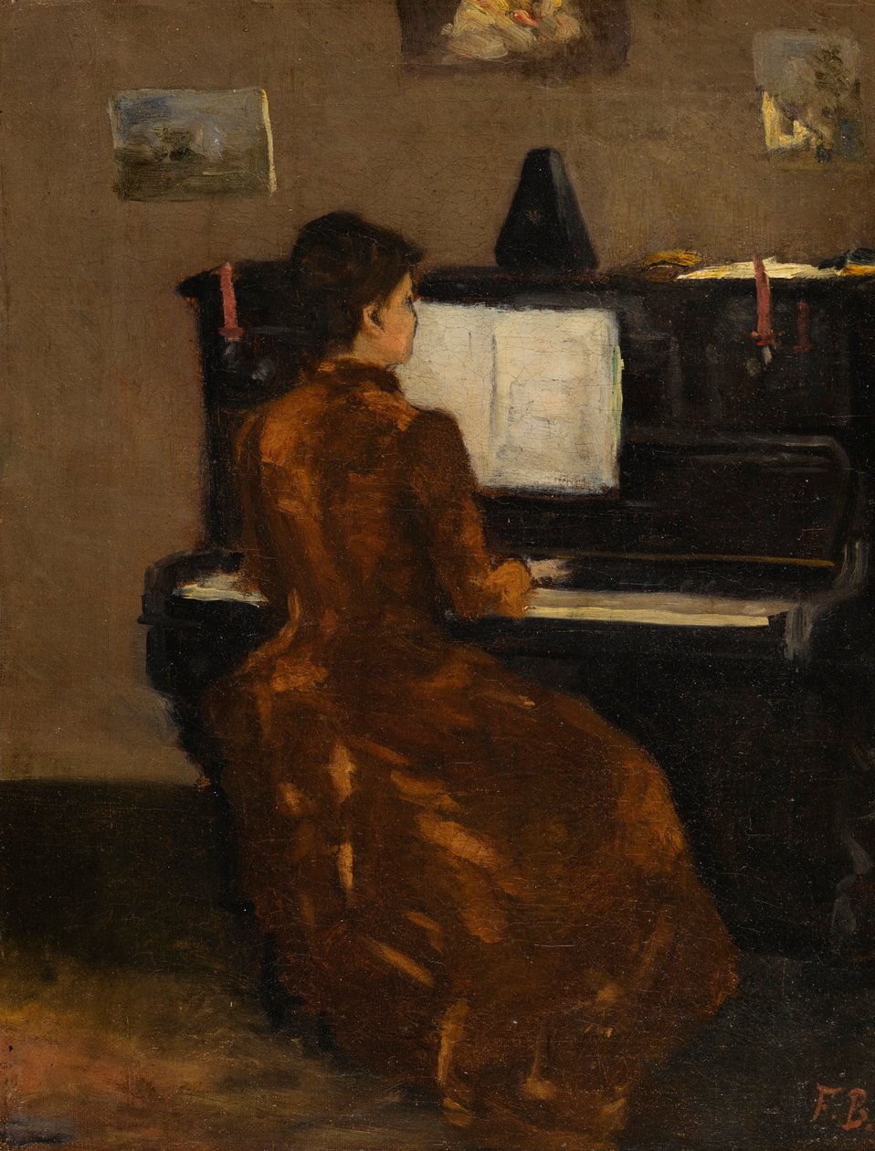 Francouzsky: Jeune fille au pianö od Frédéric Bazille