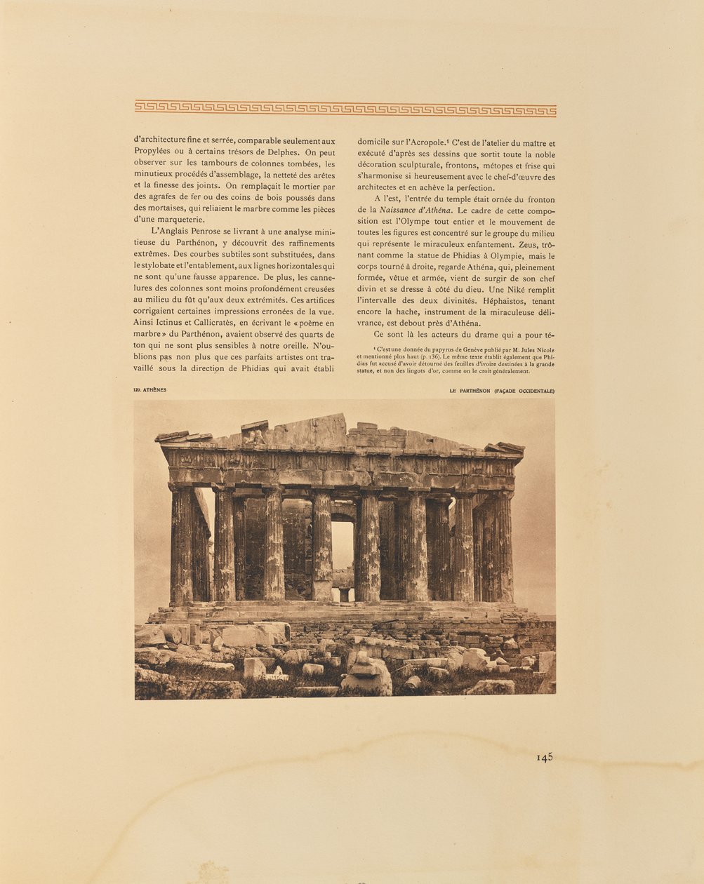 Atény. Parthenon. Západní průčelí od Frédéric Boissonnas