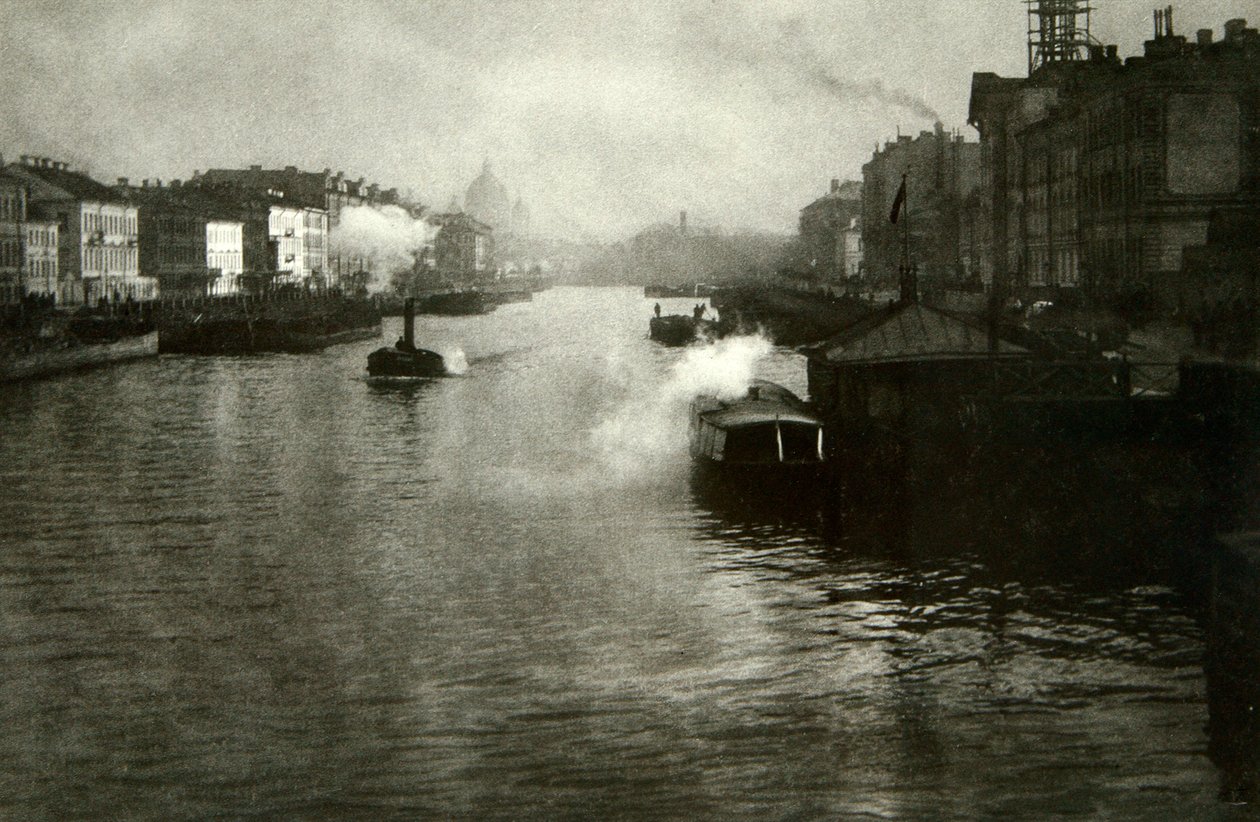 Řeka Fontanka v Petrohradě, Rusko, 1900 od Fred Boisson