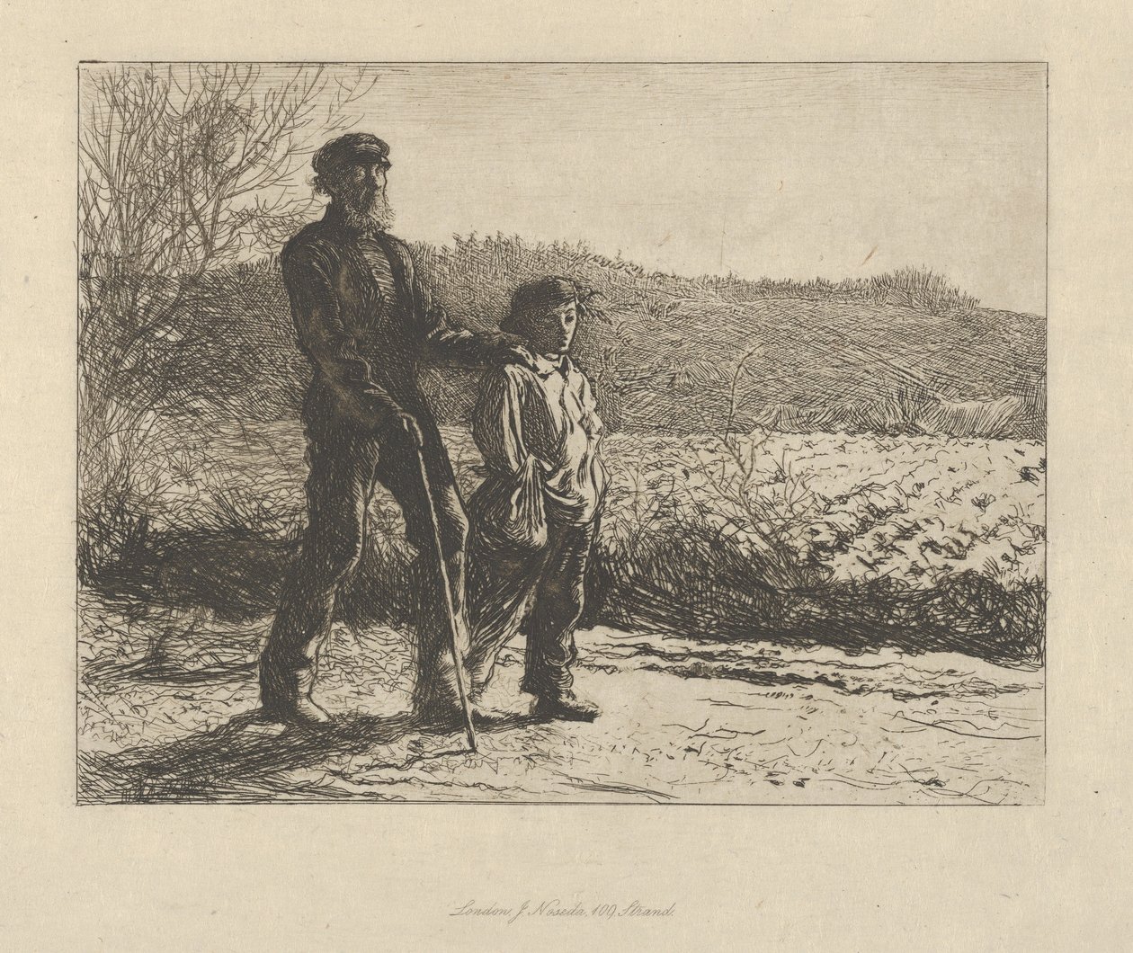Slepý muž Pocestní, 1863. od Fred Walker