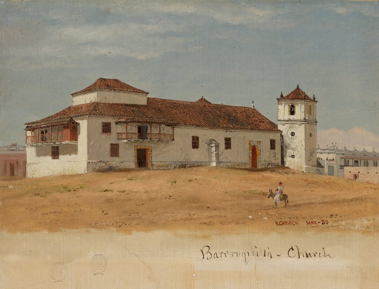 Kolumbie, kostel Barranquilla od Frederic Edwin Church