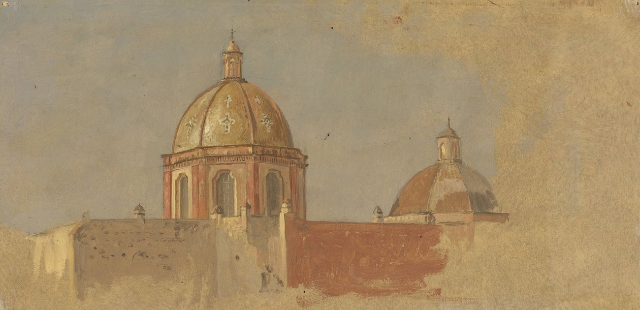 Kolumbie nebo Ekvádor, střechy kostelů od Frederic Edwin Church