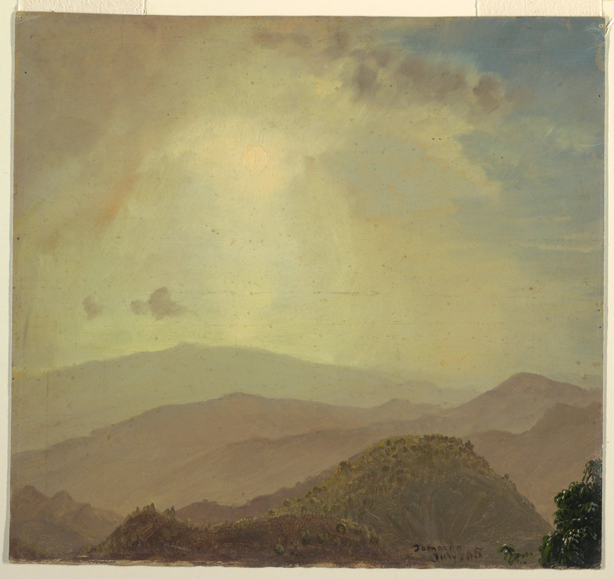 Kresba, Hilltop při západu slunce, červenec 1865 od Frederic Edwin Church