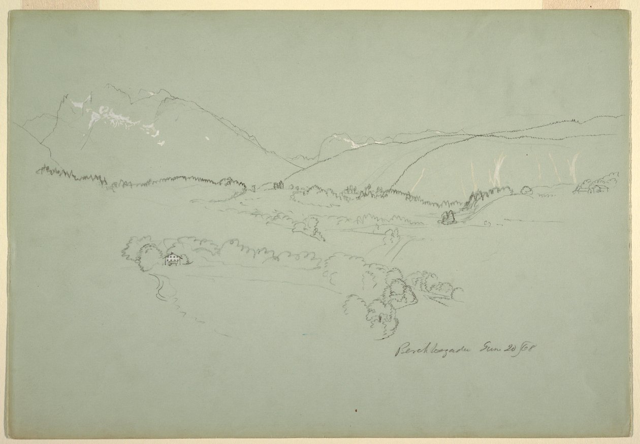 Kresba, severovýchod, poblíž Berchtesgadenu, Bavorsko, 20. června 1868 od Frederic Edwin Church