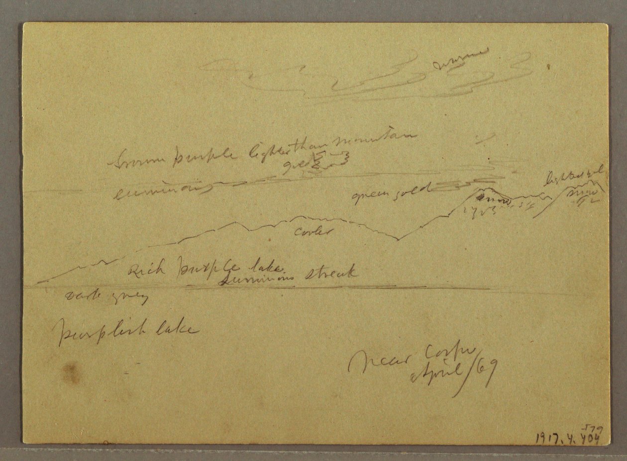 Kresba, studie oblohy nad mořem od Frederic Edwin Church
