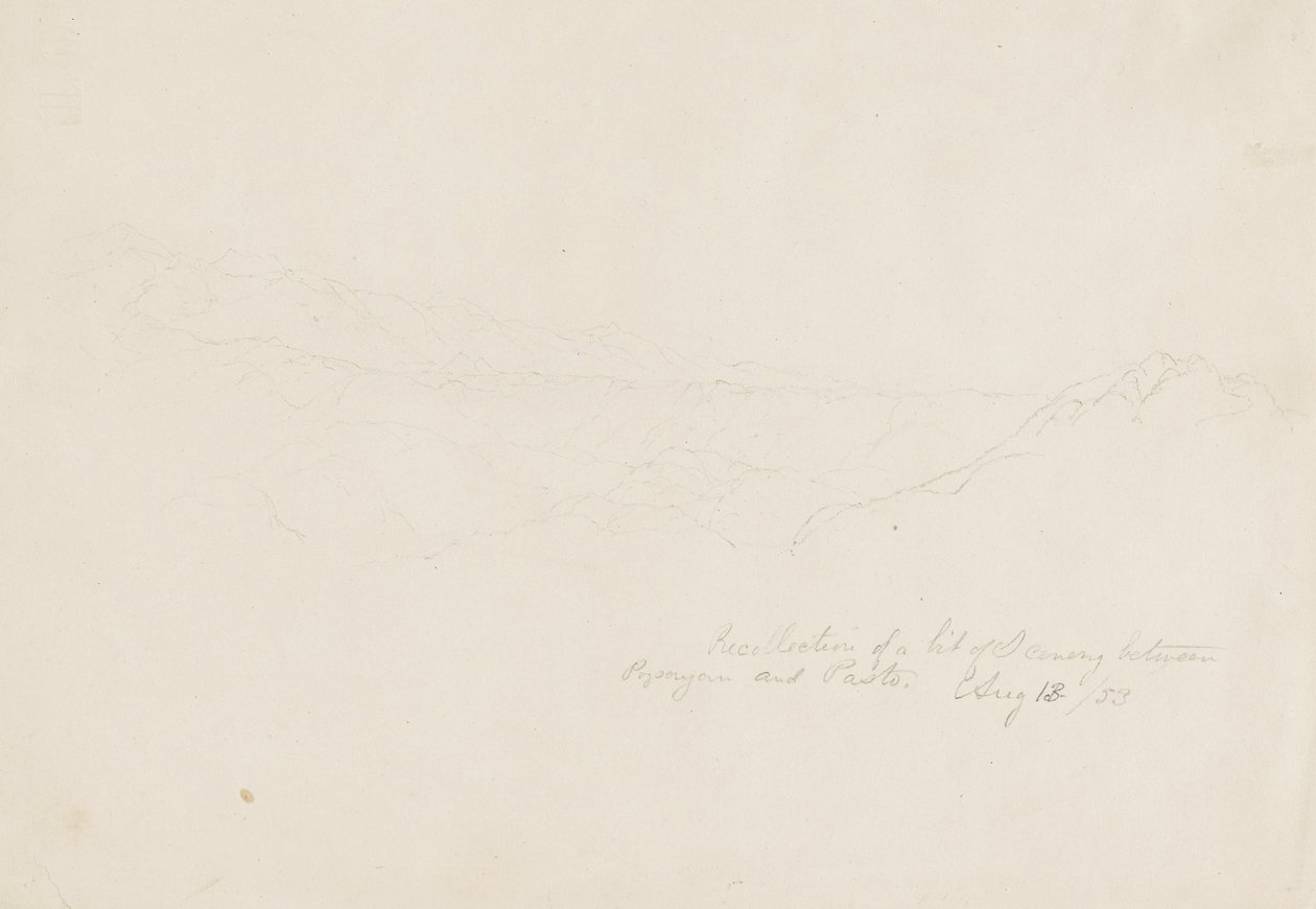Horská krajina mezi Popyanem a Pasto, Kolumbie od Frederic Edwin Church