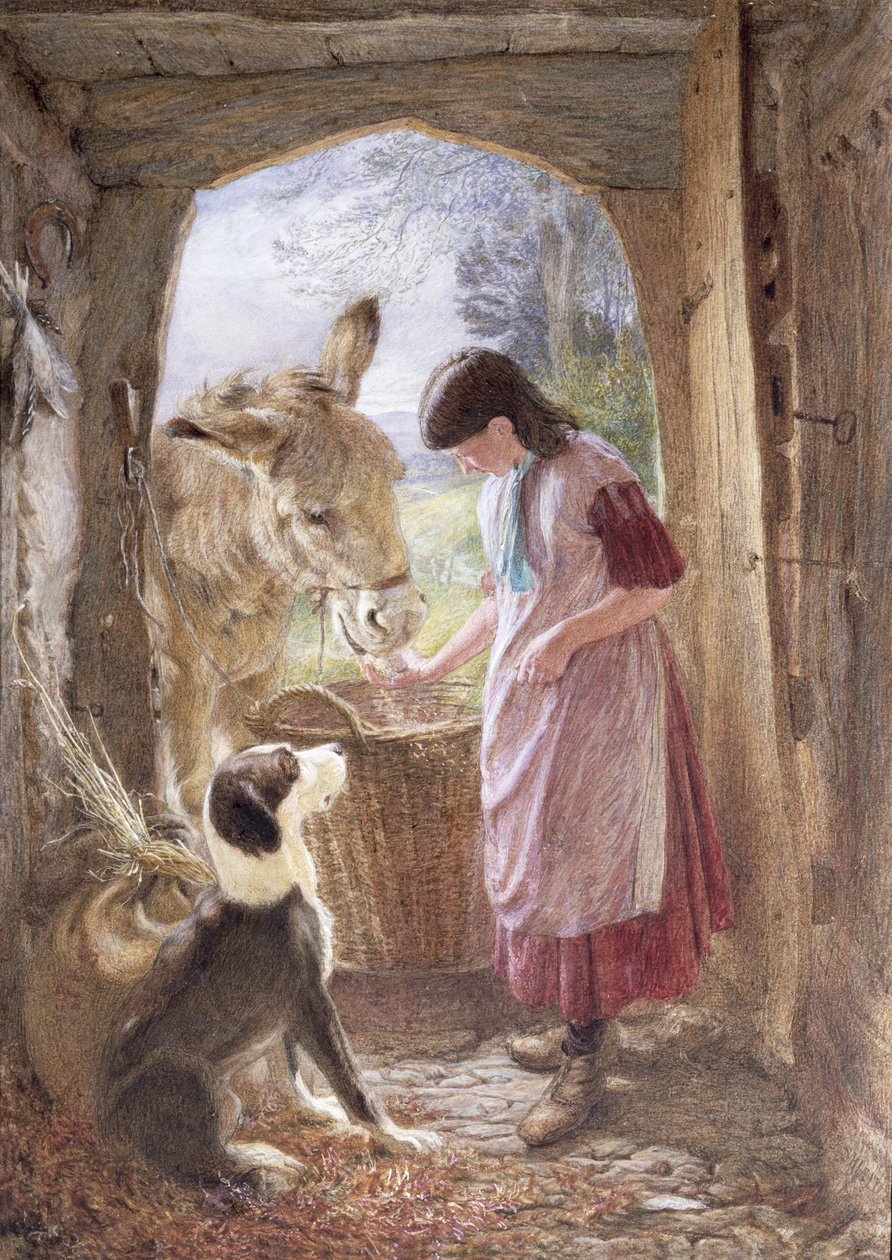 Feeding Dimple (křída) od Frederic James Shields