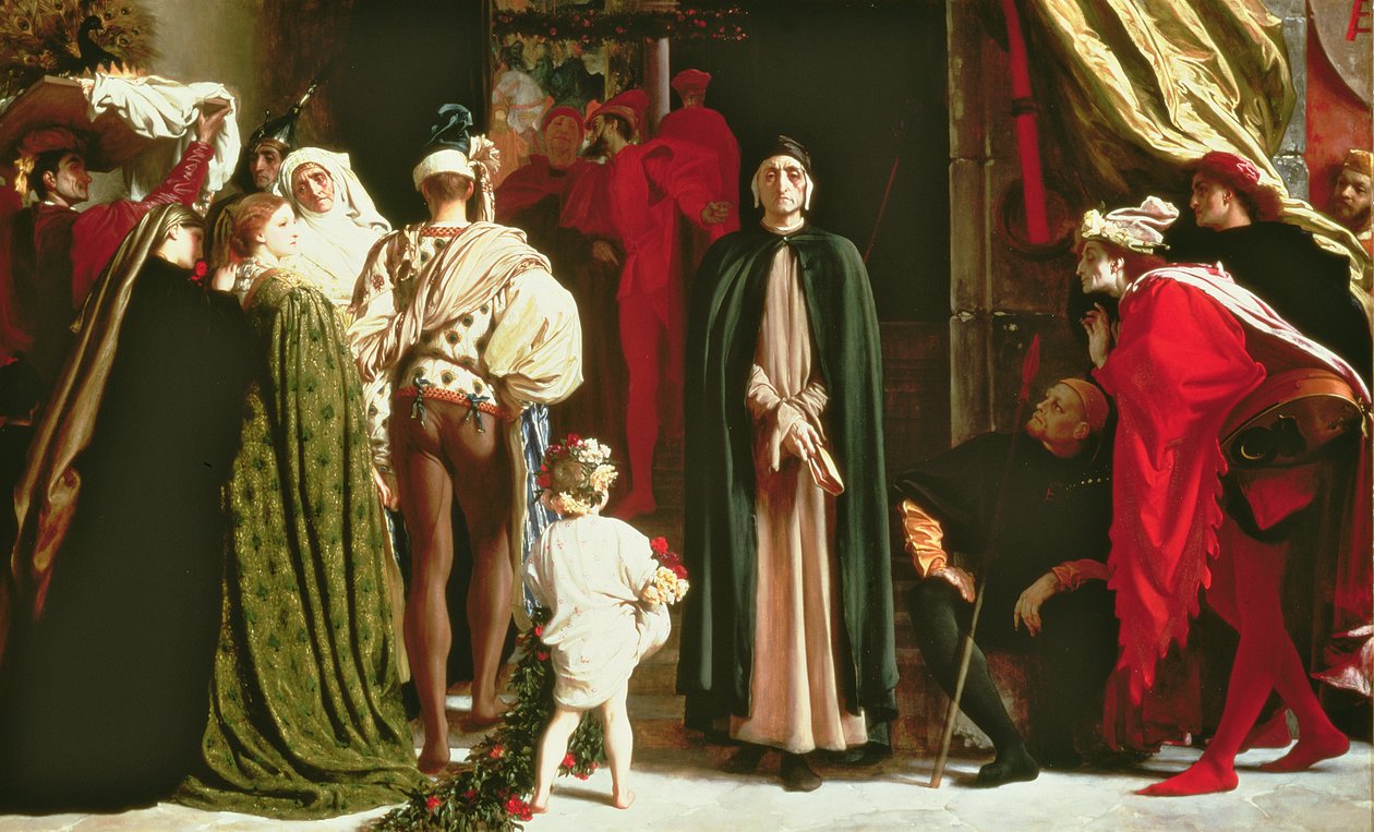 Dante ve vyhnanství, 1864 od Frederic Leighton