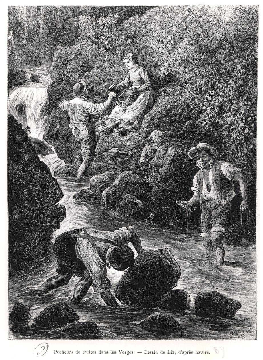 Lov pstruhů ve Vogézách, 1887 od Frederic Theodore Lix