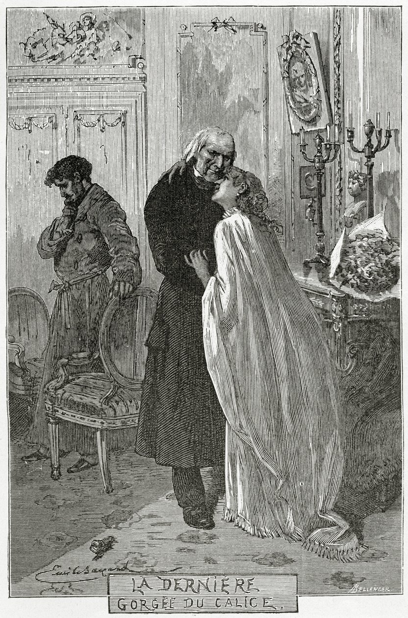 Poslední soutěska kalicha - ilustrace z Les Misérables, 19. století (č. rytina) od Frederic Theodore Lix