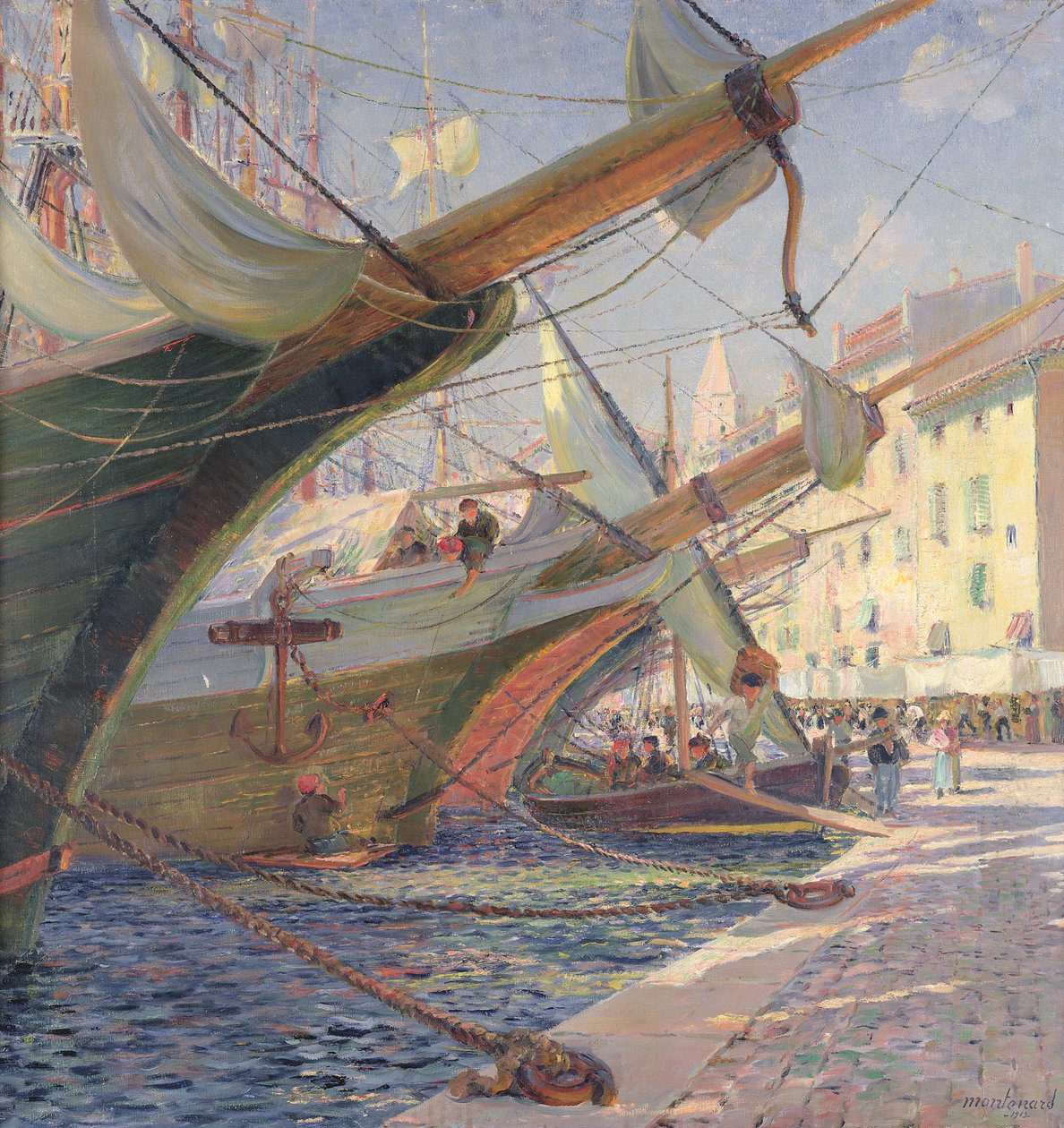 Pohled na středomořský přístav, 1913 od Frederic Montenard