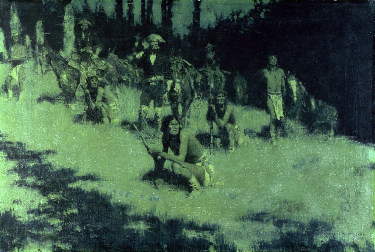 Apache Scouts Listening, 1908 od Frederic Remington