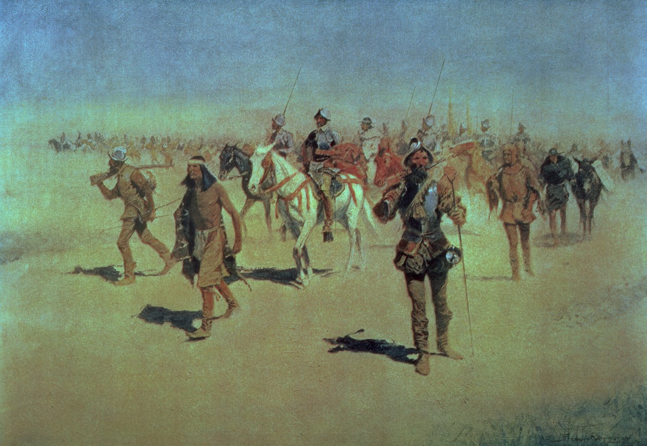 Francisco Vasquez de Coronado (asi 1510-54) na cestě napříč Novým Mexikem, z filmu The Great American Explorers, 1905 od Frederic Remington