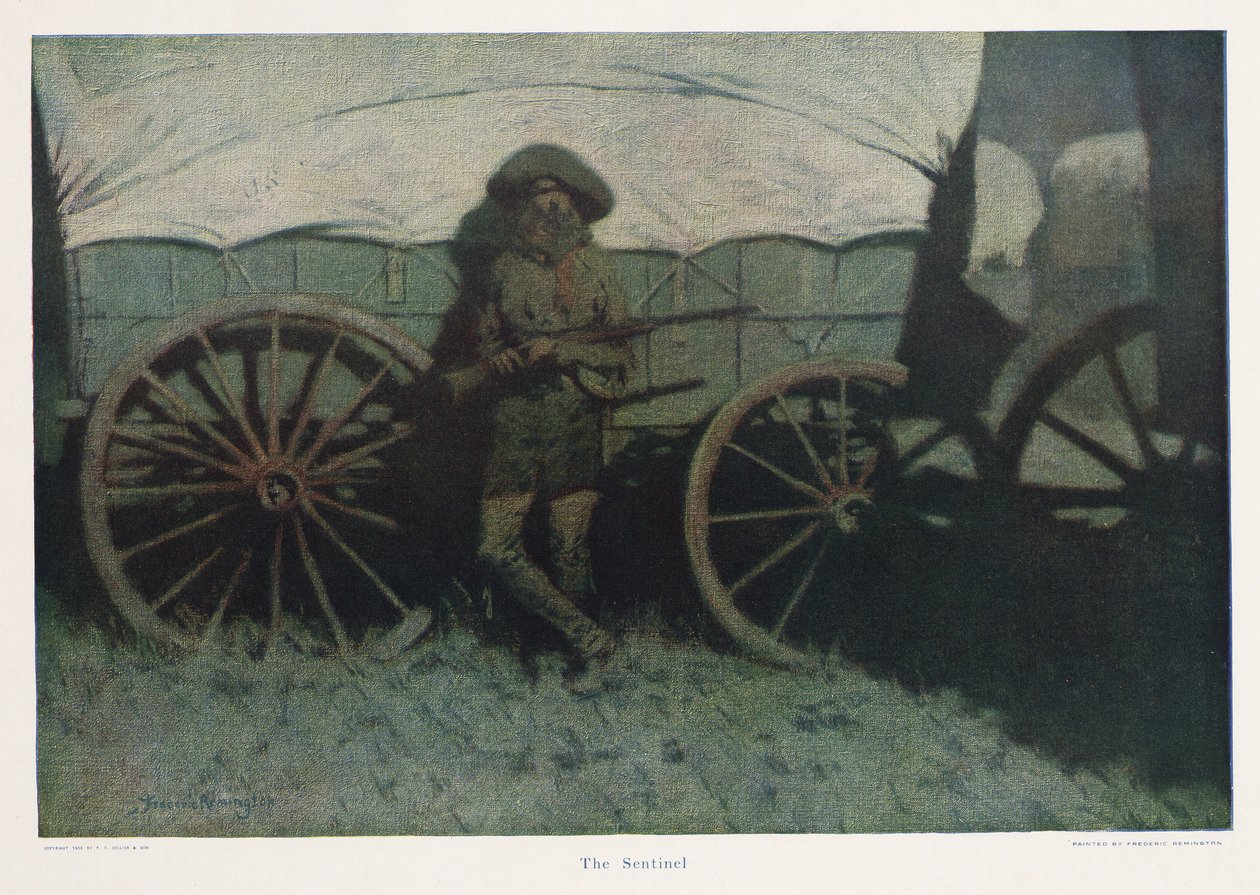The Sentinel, hospoda. 1909 od Frederic Remington