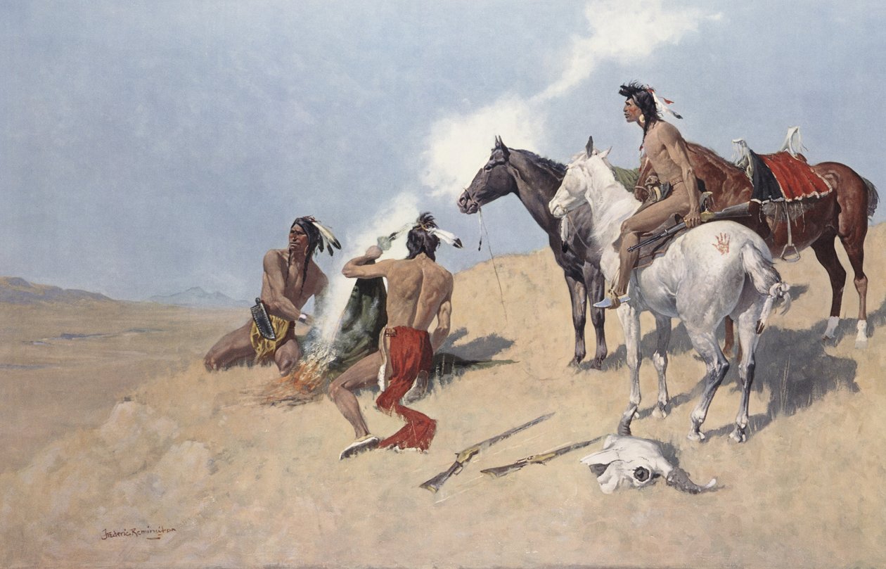 The Smoke Signal, pub.c.1920 od Frederic Remington