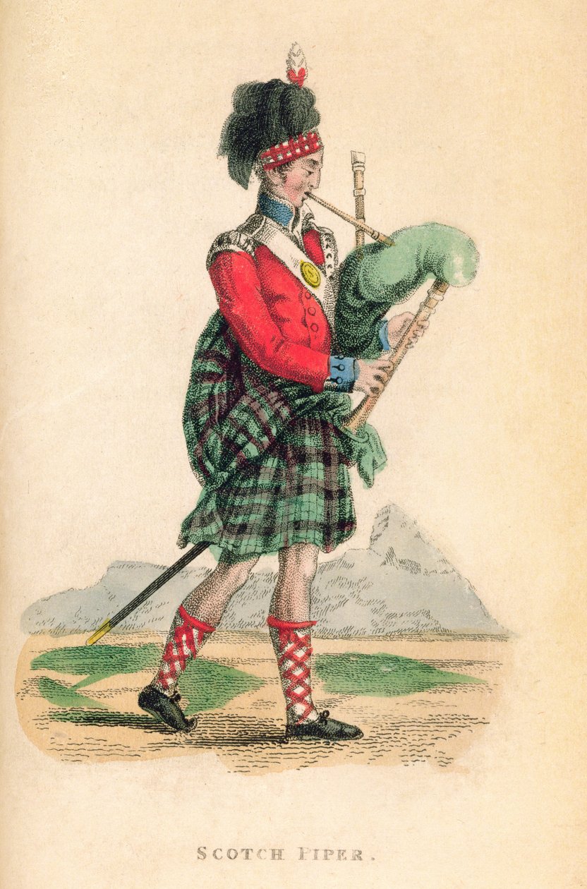 Scotch Piper z Ackermannova „World in Miniature“ od Frederic Shoberl