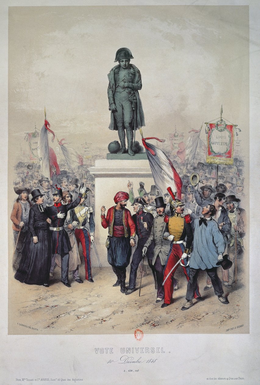 Všeobecné volební právo, 10. prosince 1848, zvolení Ludvíka Napoleona Bonaparta (1808-73), 1848-49 od Frederic Sorrieu