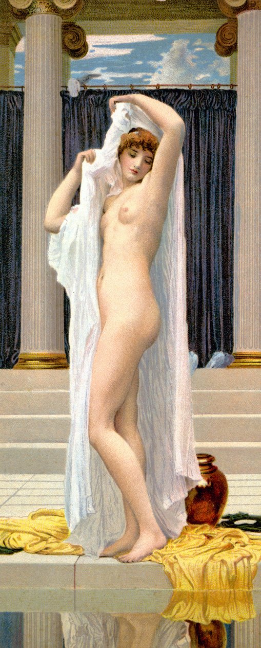 Koupel Psyche, asi 1900 (pohlednice) od Frederic (after) Leighton